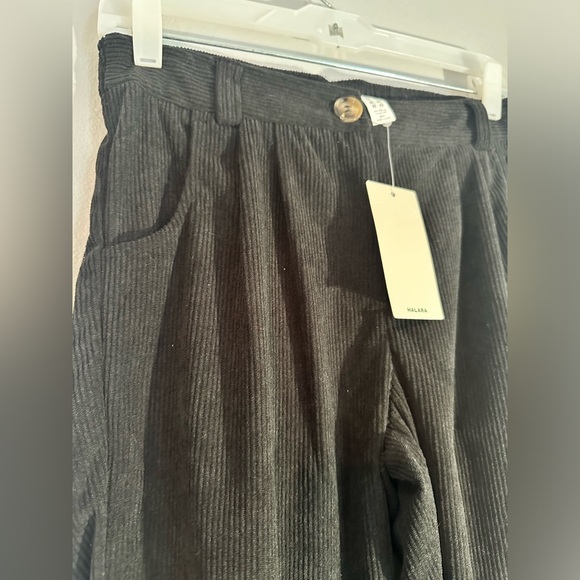 Halara High Rise Button Zipper Side Pocket Corduroy Casual Pants small black - Picture 6 of 6
